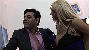 Elegant Blonde MILF's Big Tits Bounce During Couch Titty Fuck