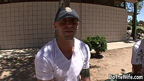 Horny housewife Brooklyn Bailey makes hubby watch real men fuck her pussy