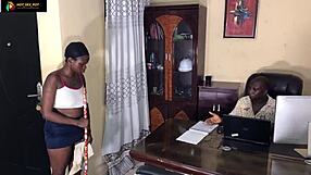 hxs rams sex toy deep in supervisor's pussy at office