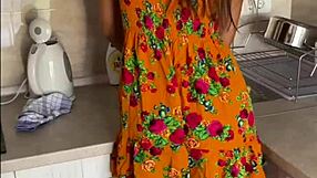 Rough Creampie Doggystyle Fuck Bent Over Kitchen Dress Submissive Brunette Teen Yoya Grey