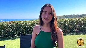 french slut begs two cocks to fill her big natural tits completely