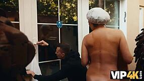 Mature Neighbor Teases Shaved Pussy Fun Next Door