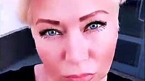 gaping juicy shaved pussy exposed by smoking sexy milf housewife