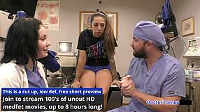 dr tampa gives stefania mafra her yearly physical spreading tanned tits backstage