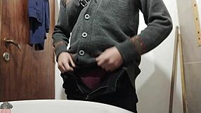 skinny solo tease reveals huge cock play in homemade