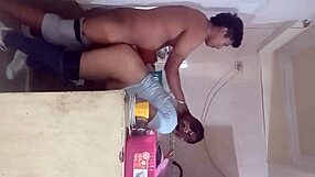 getting intimate with her in the kitchen her husband almost caught us