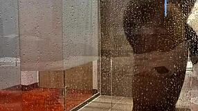 hungarian pornstar teases big black cock in budapest shower solo