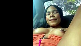 real taxi ride i flash my latina pussy masturbate with dildo taste creamy wetness clothes ripped