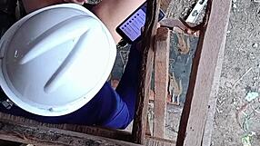 Construction Laborer Pounds Company Nurse in Site Fuck Fest