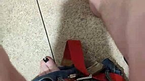 Watch me stroke monster cock in public toilet?
