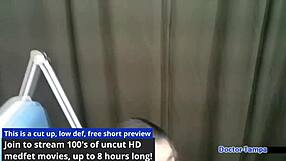 dr tampa gives stefania mafra her yearly physical spreading tanned tits backstage