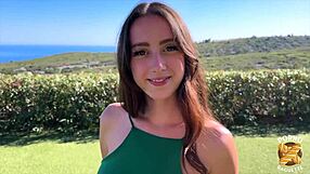 french slut begs two cocks to fill her big natural tits completely