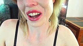 Suck-N-Squirt Introduction: Blonde Babe's Big Natural Tits Handjob And Squirting