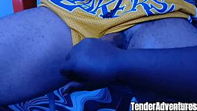 Amateur milf gives sloppy oily handjob to huge bbc