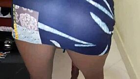 that ebony teen ass looks fire peeking out under her tight skirt teasing hard