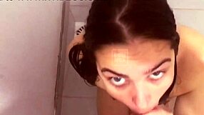 Wow! Cute Latina Couple's Big Ass Shower Blowjob Sensation