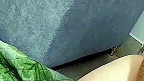 White teen screams riding small black mature boyfriend's cock hard!