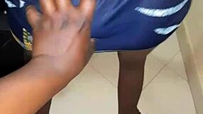 that ebony teen ass looks fire peeking out under her tight skirt teasing hard