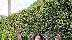 teasing my neighbor with my curvy body fucking myself deep with dildo