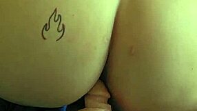 Big Ass Stretched Wide by Dildo as She Flashes and Fucks Rough