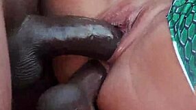 Hot busty Kitana Montana rides two monster cocks hard