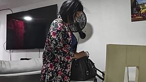 Step-nephew bends me over kitchen counter for secret morning fuck before work