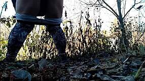 ever seen a fat hairy mature milf piss her wet pussy in wild nature?