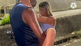 wife cheats on street after car runs out of gas cuck hugs bull