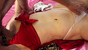 french slut keeps clothes on for rough facefuck and doggy