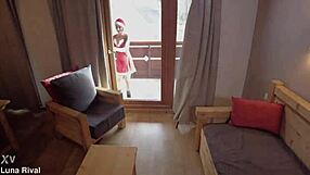 christmas hardcore anal threesome pounds blonde into massive squirting orgasm