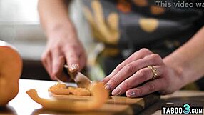 Anal lover milf stepmom Siri Dahl cooks dinner on stepson's throbbing cock!