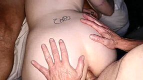 young 18+ slut gags on old cocks, deepthroats to assfucking and sloppy facials in wild gangbang
