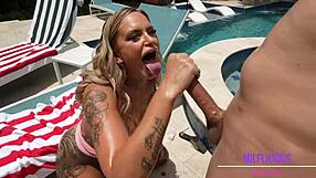 Curvy Busty Blonde Stepmom Stephanie Love Caught Riding Huge Cock