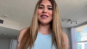 hey braceface stepdaughter rides old cock for taboo creampie fantasy 😈