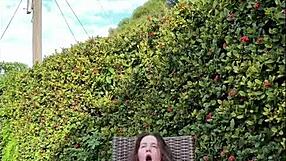 teasing my neighbor with my curvy body fucking myself deep with dildo