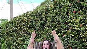 teasing my neighbor with my curvy body fucking myself deep with dildo