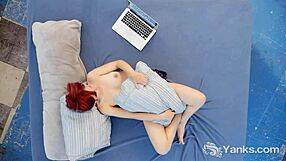 yanks redhead hedera helix teases nipples in solo orgasm play