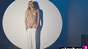 Hot Big Ass Blonde Milf Anna Claire Clouds Strips Poses Undresses Rips Clothes Tattoo Small Tits Model Softcore