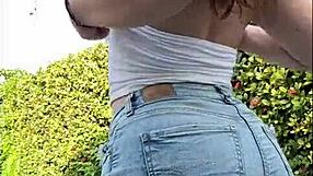 teasing my neighbor with my curvy body fucking myself deep with dildo