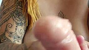 Big Ass Stretched Wide by Dildo as She Flashes and Fucks Rough