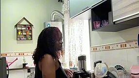 Chubby Latina's Big Ass Fat Belly Jiggles Cooking in Panties