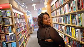 Peachie Garcia and Gibby the Clown play quirky librarians