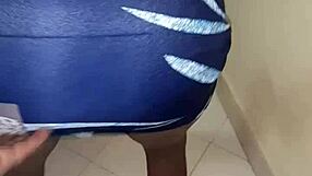 that ebony teen ass looks fire peeking out under her tight skirt teasing hard