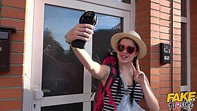 plump russian teen's lips nips pussy ruined in hostel doggystyle.