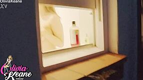 Your chubby British neighbor flashes big natural tits while shower fucking next door