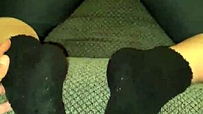 Queen Lyssa's teasing footjob surprise