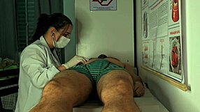 banging hot nurse handles patient's monster cock erection deepthroat in hospital