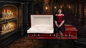 Granny Vampyra Sucks Cock and Swallows Every Drop in Her Cum Vampire Cosplay Frenzy