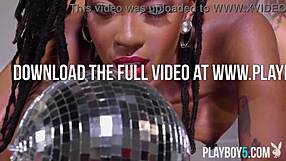 ebony teen strips chocolate ass body with playboy model