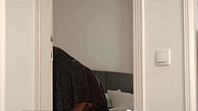 stepmom slips into latex costume then rides my cock pov